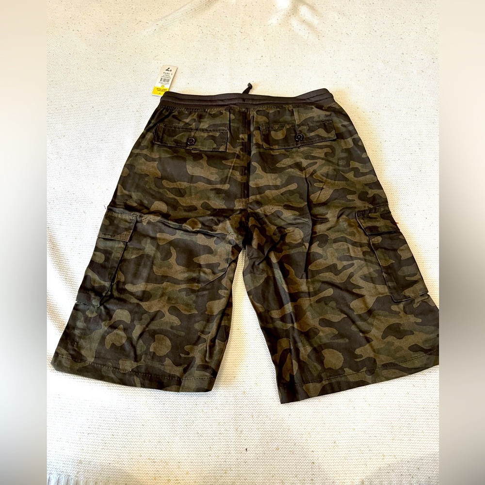 Brand new, never worn boys camouflage shorts by “OPEN TRAILS”